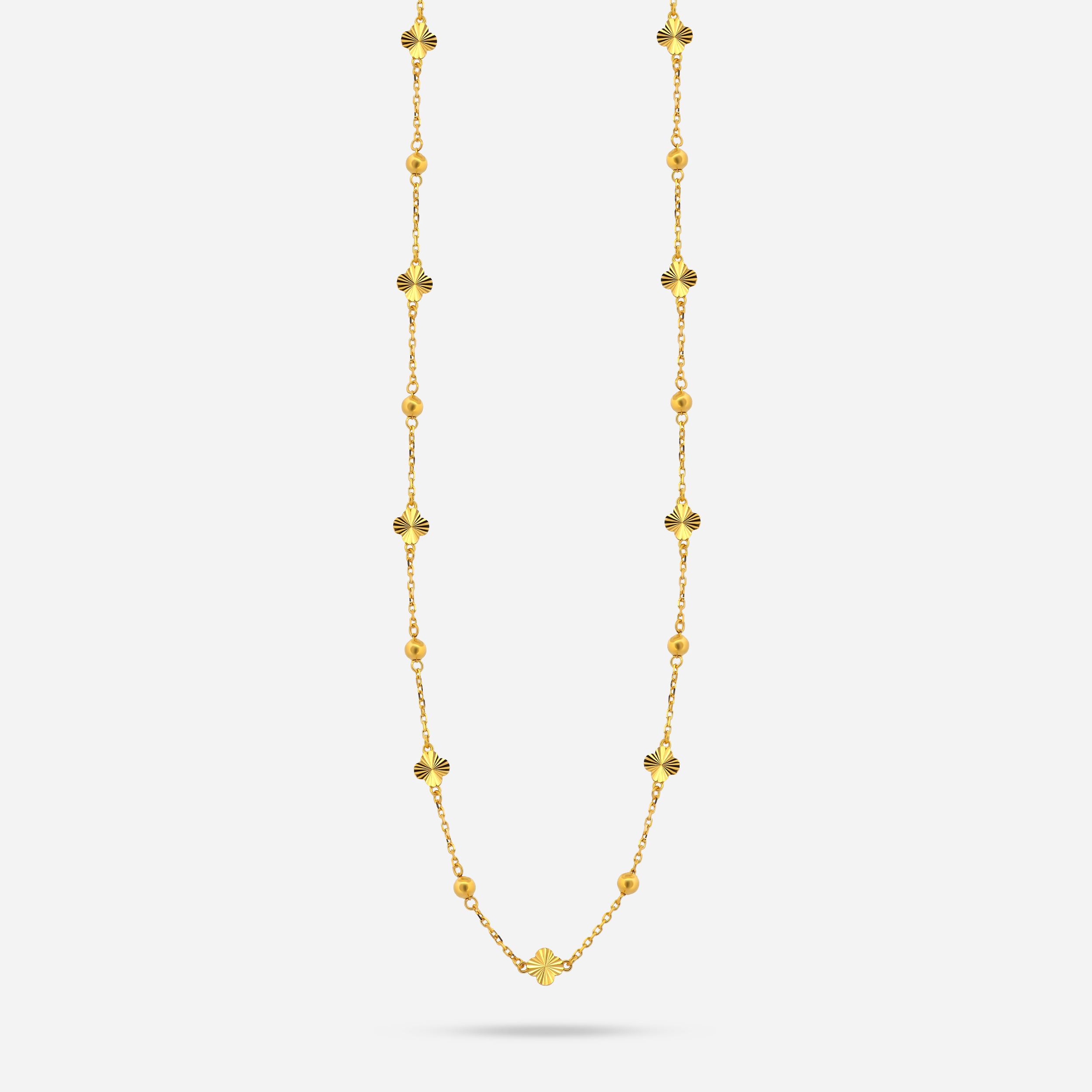 22k Gold Clover Bead Necklace