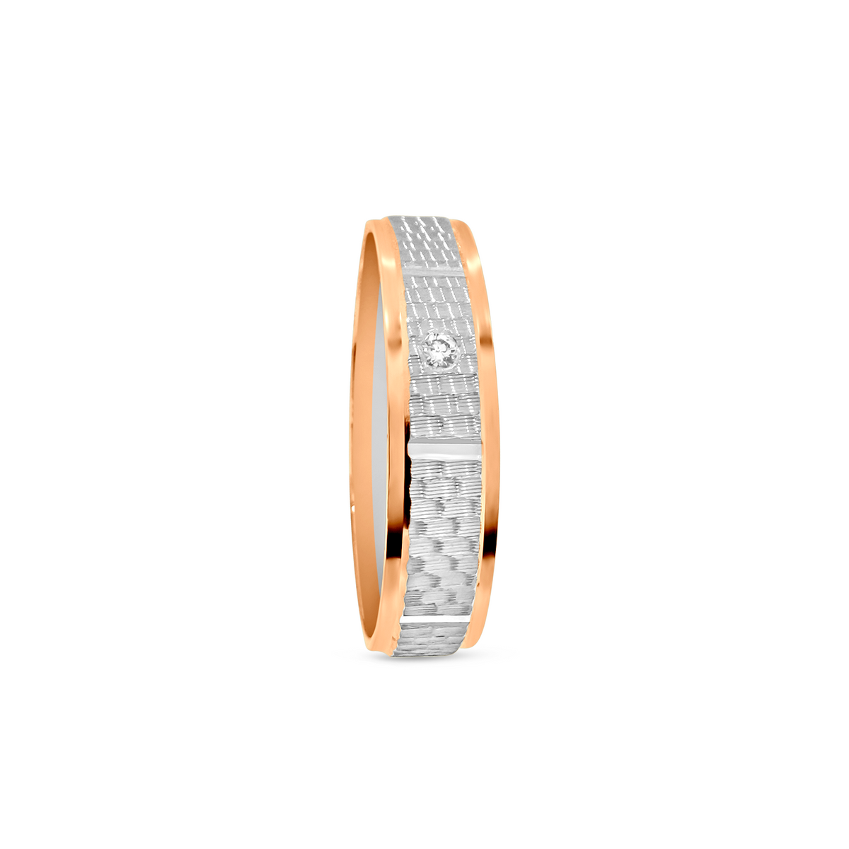 Platinum Rose Gold 3d Diamond Band