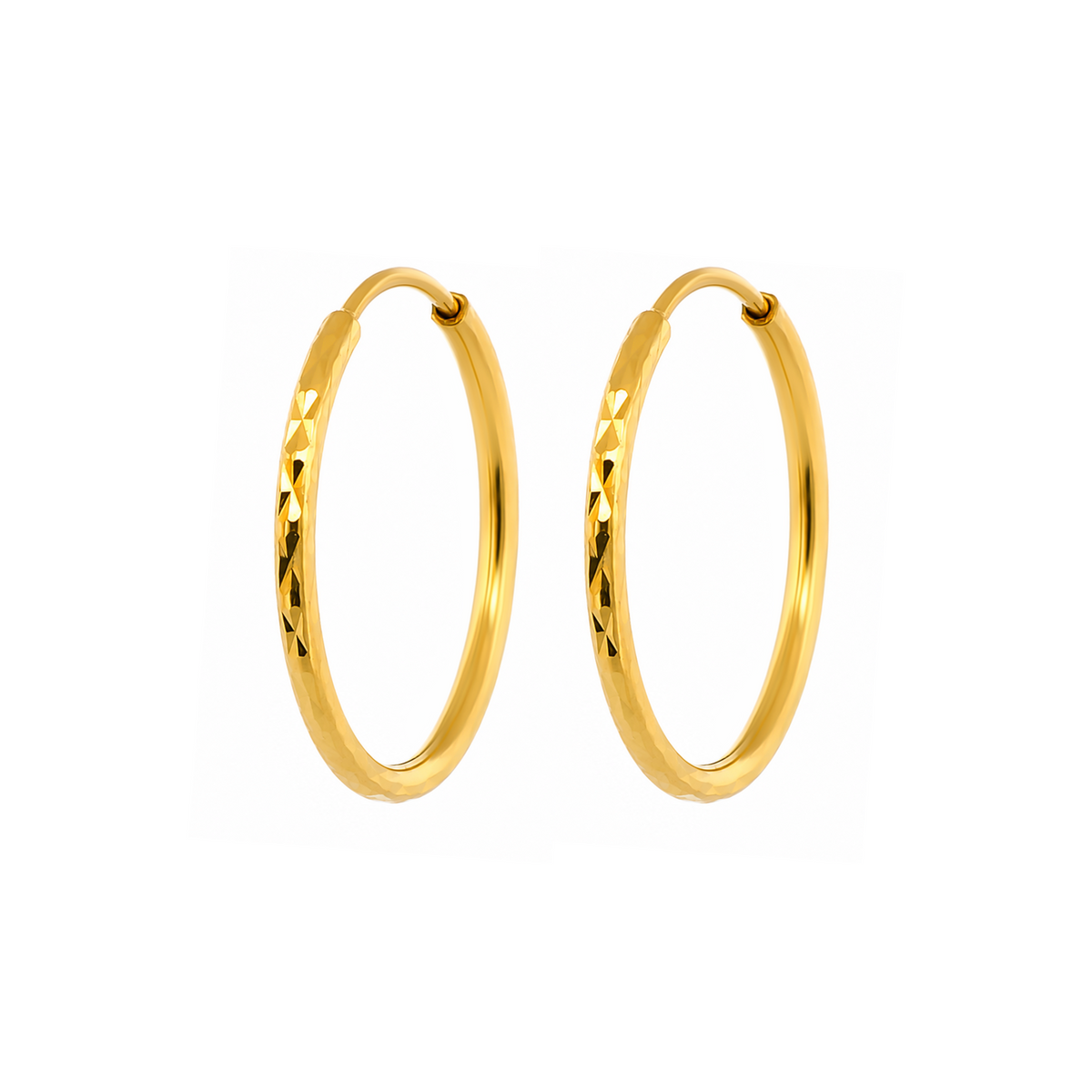 22K Gold Classic Hoop Earrings