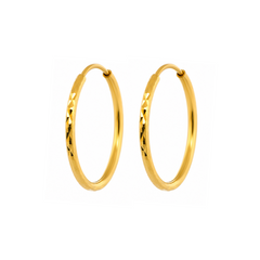 22K Gold Classic Hoop Earrings