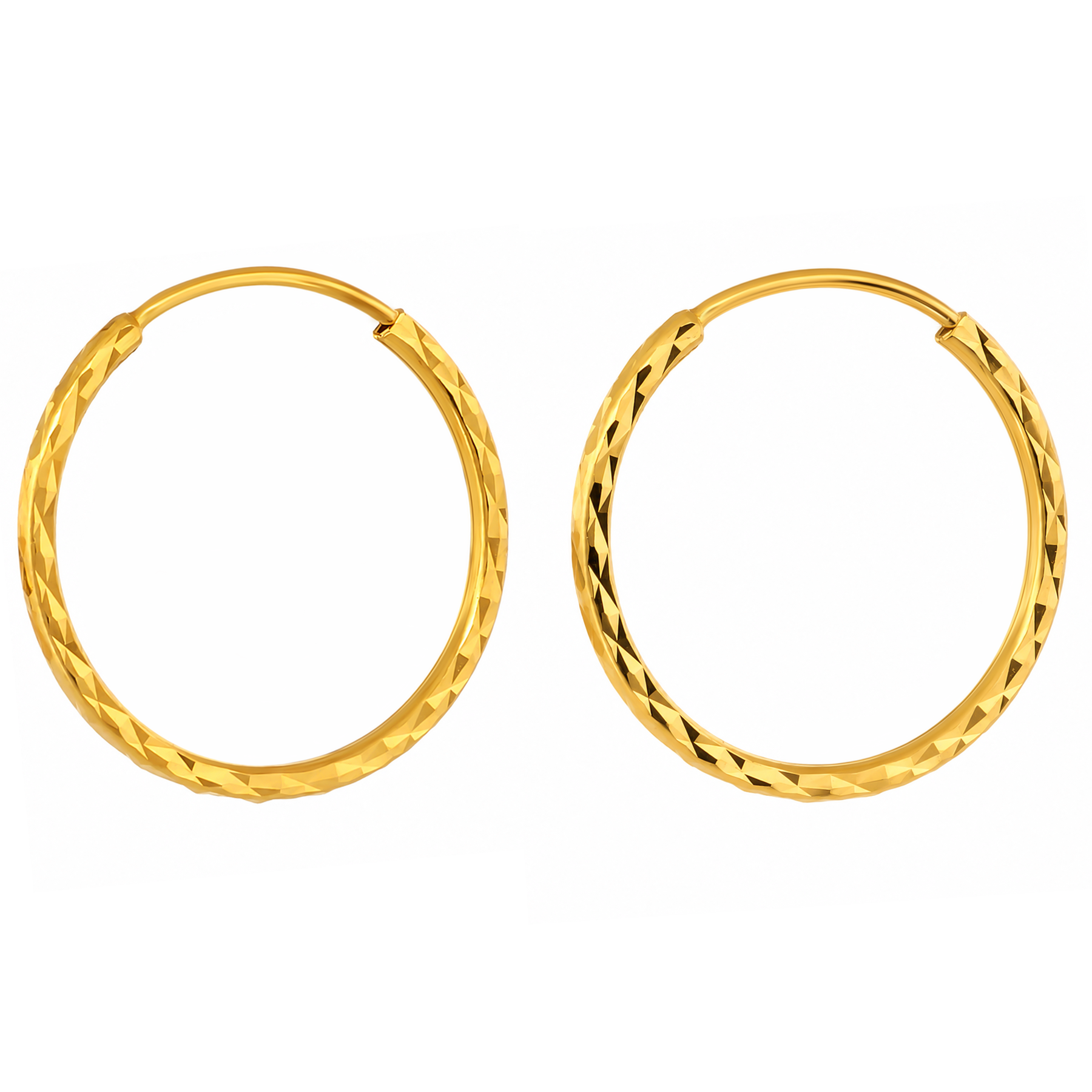 22K Gold Classic Hoop Earrings