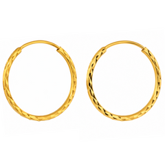 22K Gold Classic Hoop Earrings