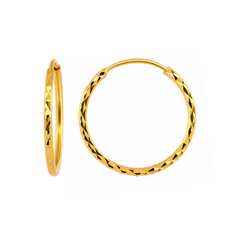 22K Gold Classic Hoop Earrings