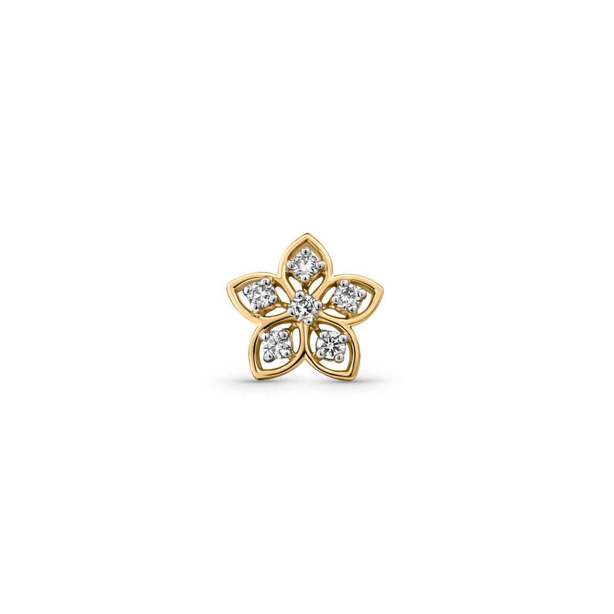 18K Gold Marquise Petal Diamond Nose Pin