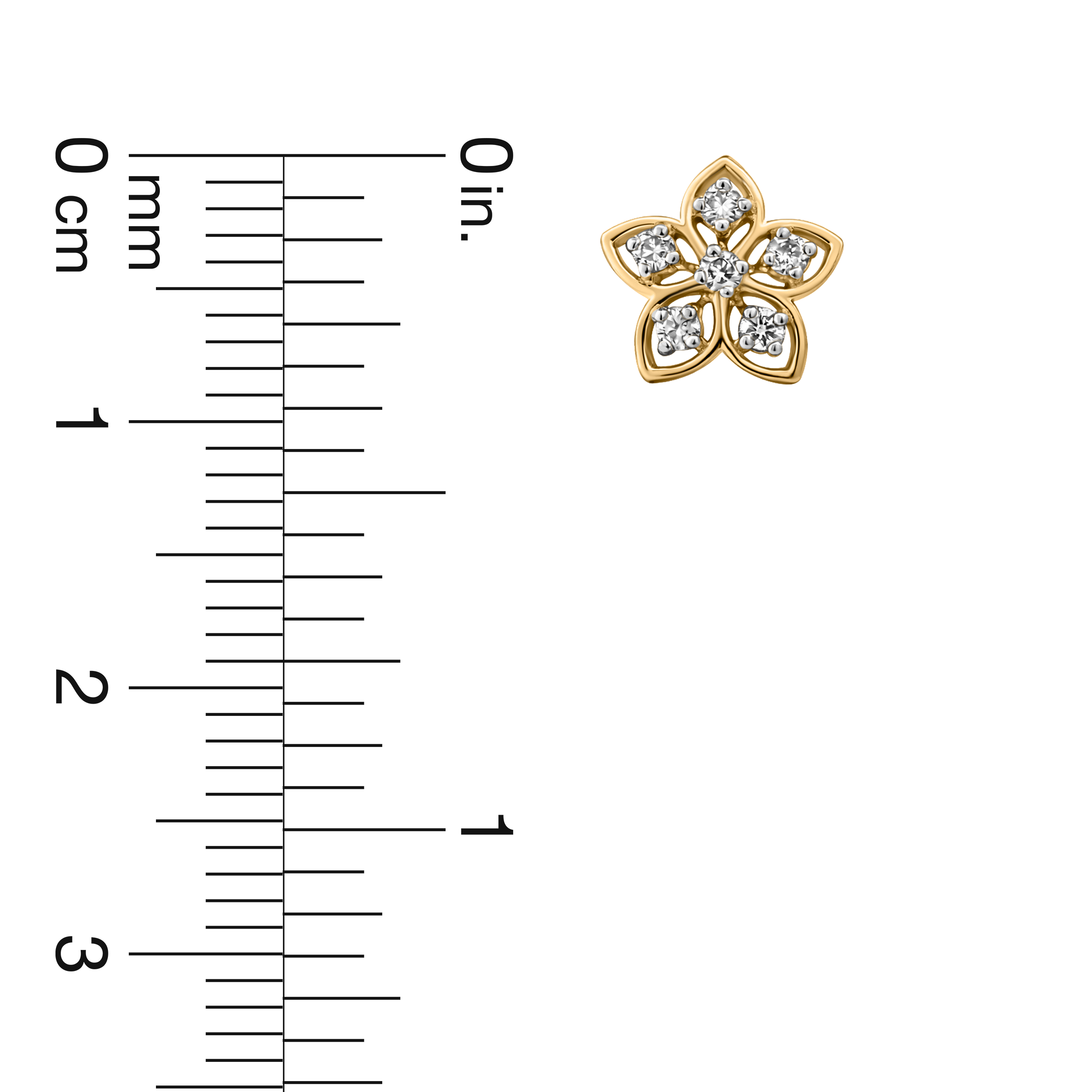 18K Gold Marquise Petal Diamond Nose Pin