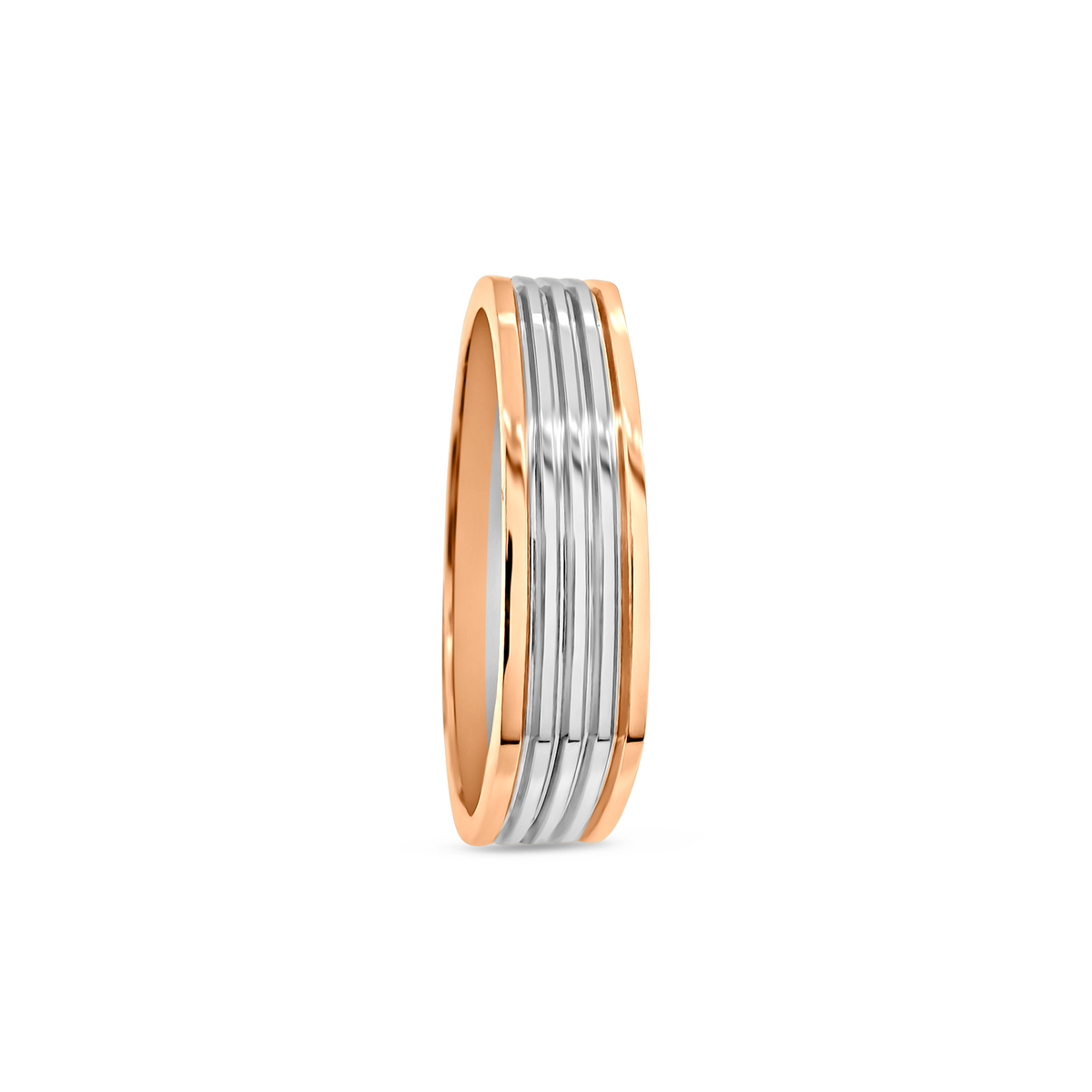 Platinum Rose Gold Square Band