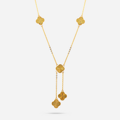 22k Gold Clover Drop Necklace