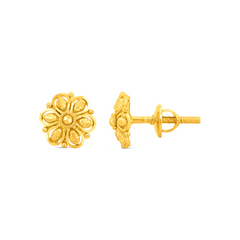 22K Gold Blossom Stud Earrings