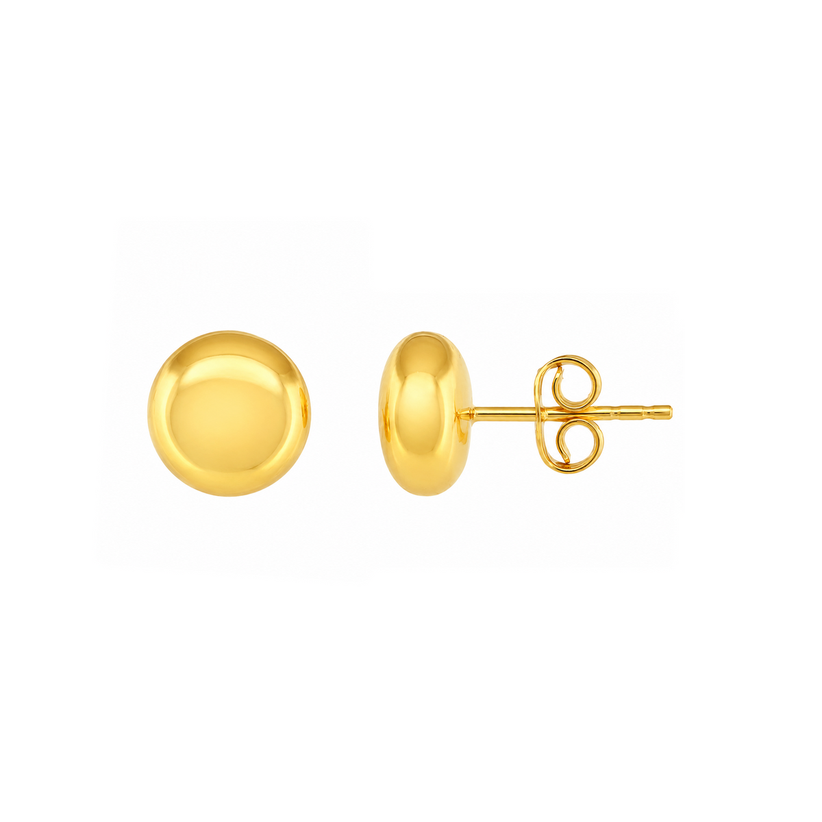 22K Gold Dome Stud Earrings