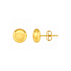 22K Gold Dome Stud Earrings