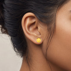 22K Gold Dome Stud Earrings