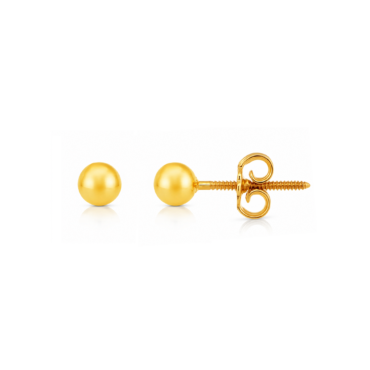 22K Gold Ball Stud Earrings