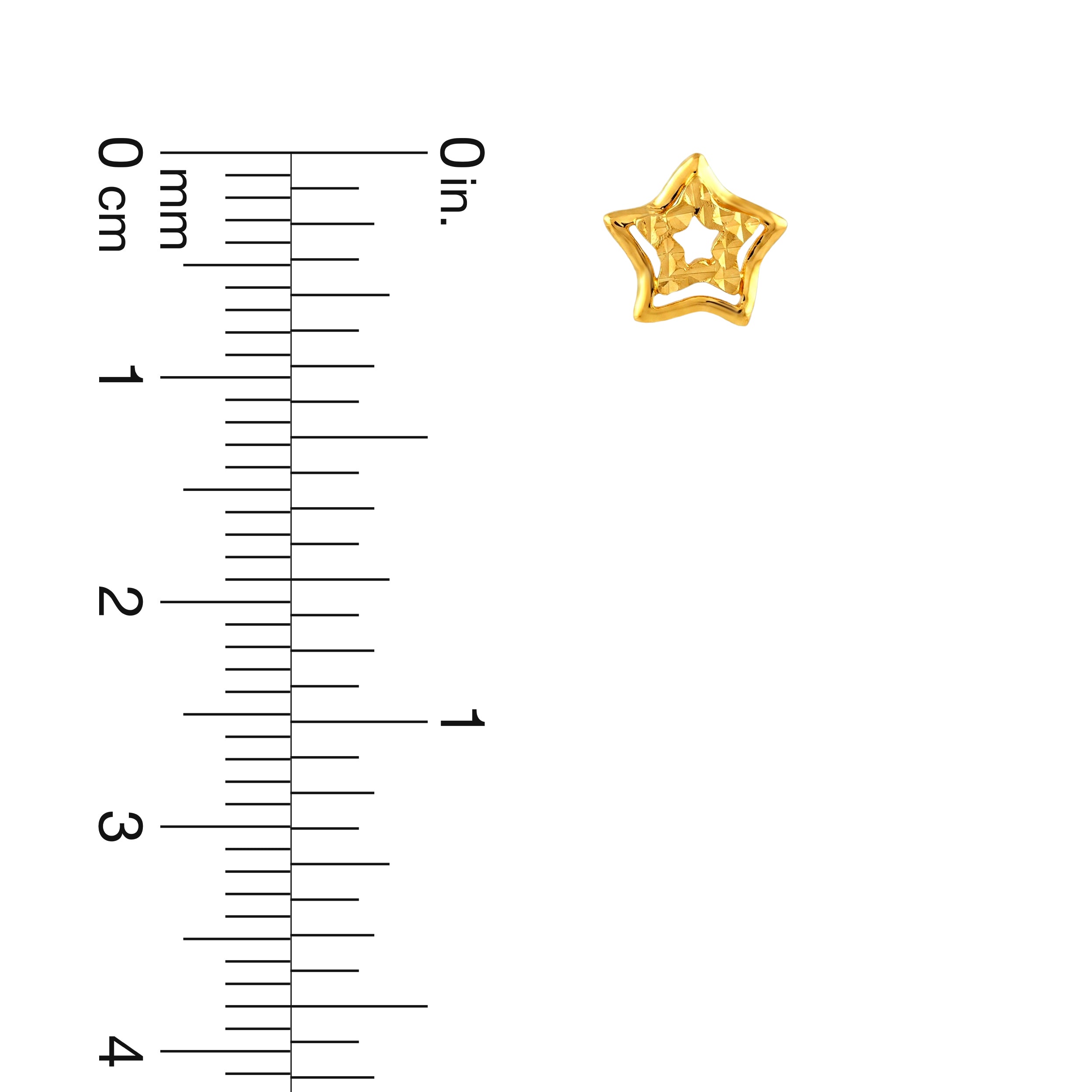 22K Gold Double Star Stud Earrings