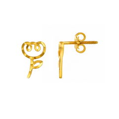 22K Gold Rose Stud Earrings