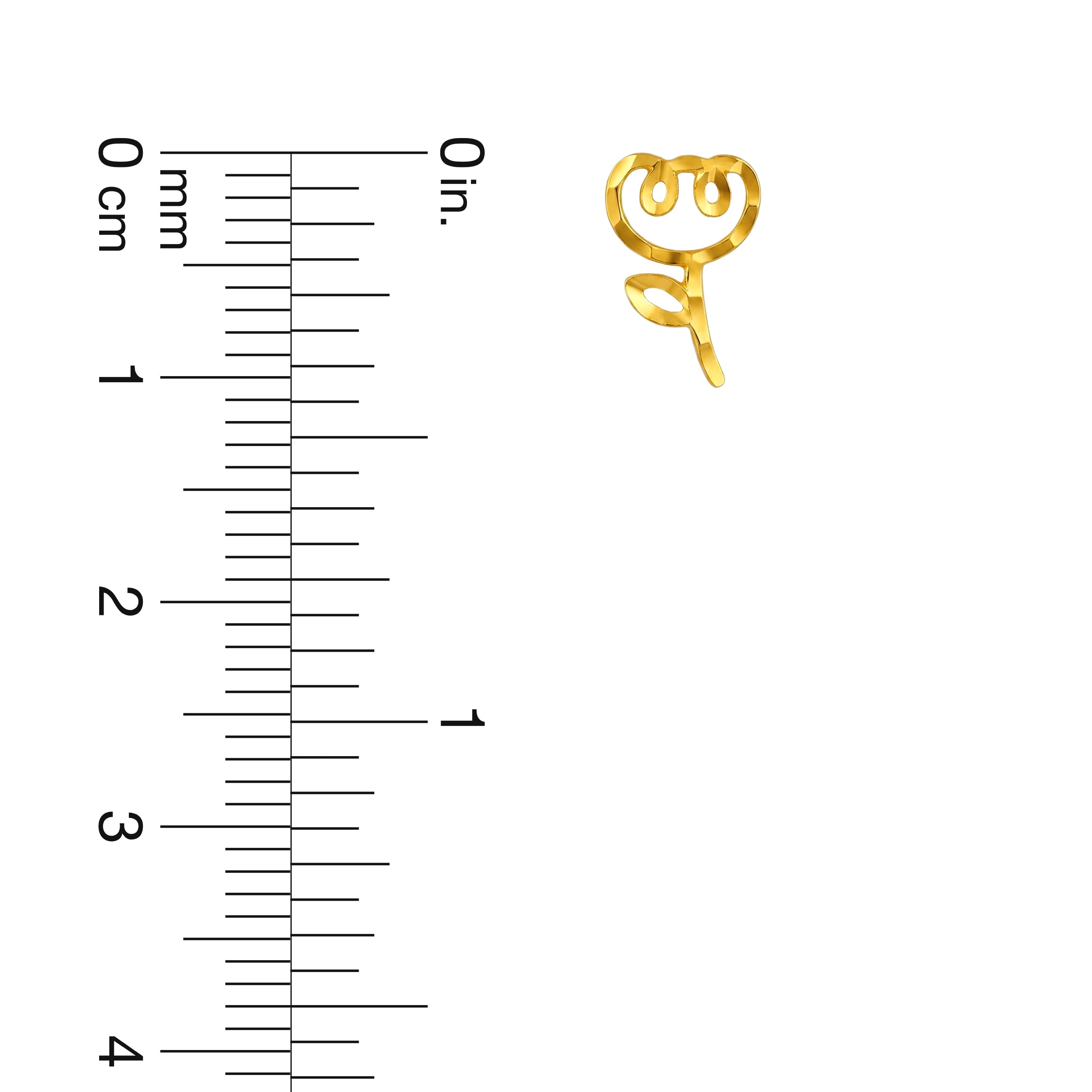 22K Gold Rose Stud Earrings
