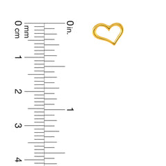 22K Gold Open Heart Stud Earrings