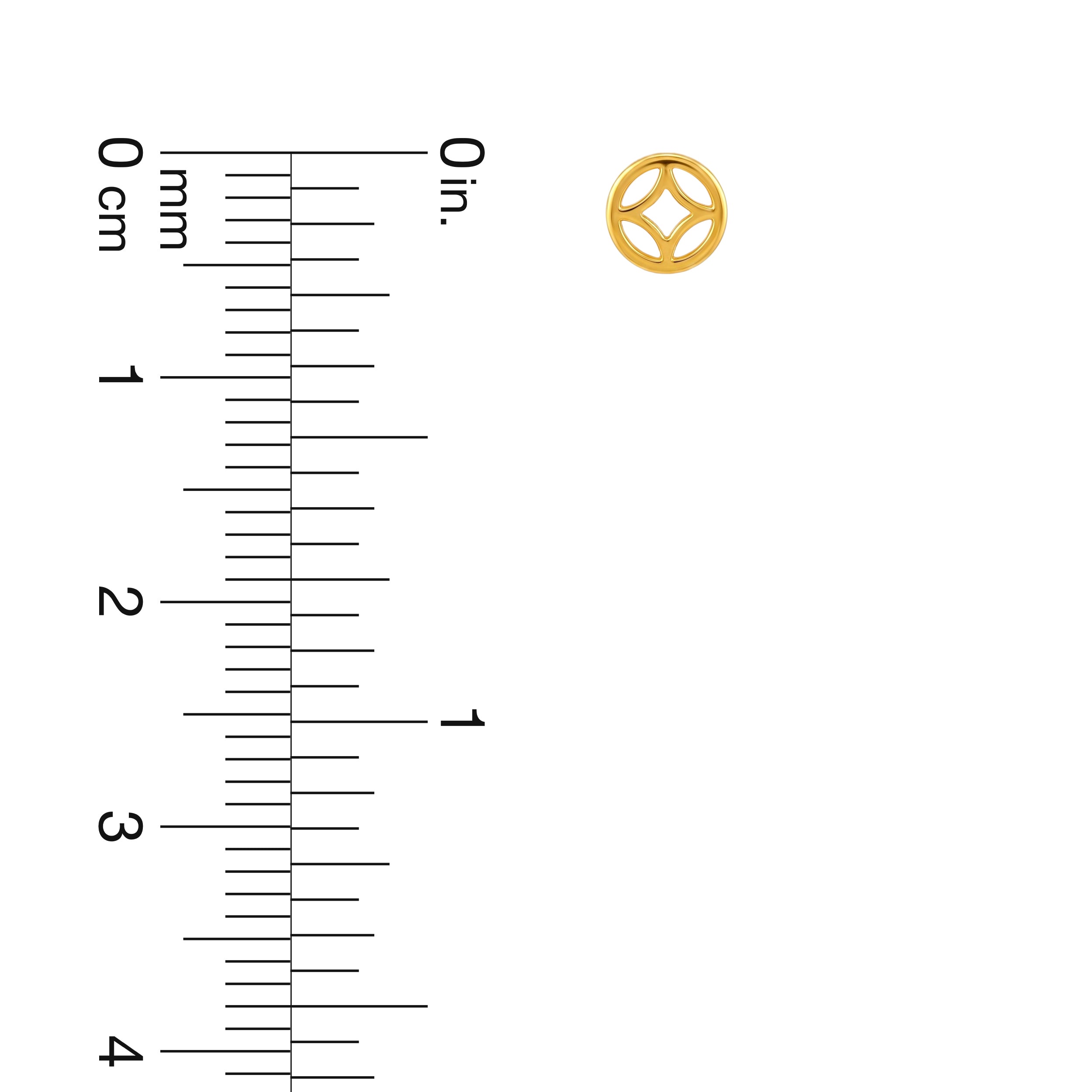 22K Gold Compass Star Stud Earrings