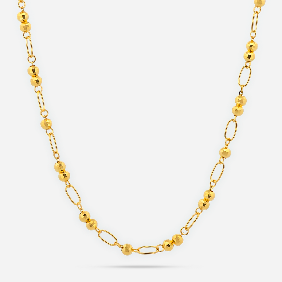 22k Gold Beaded Link Necklace