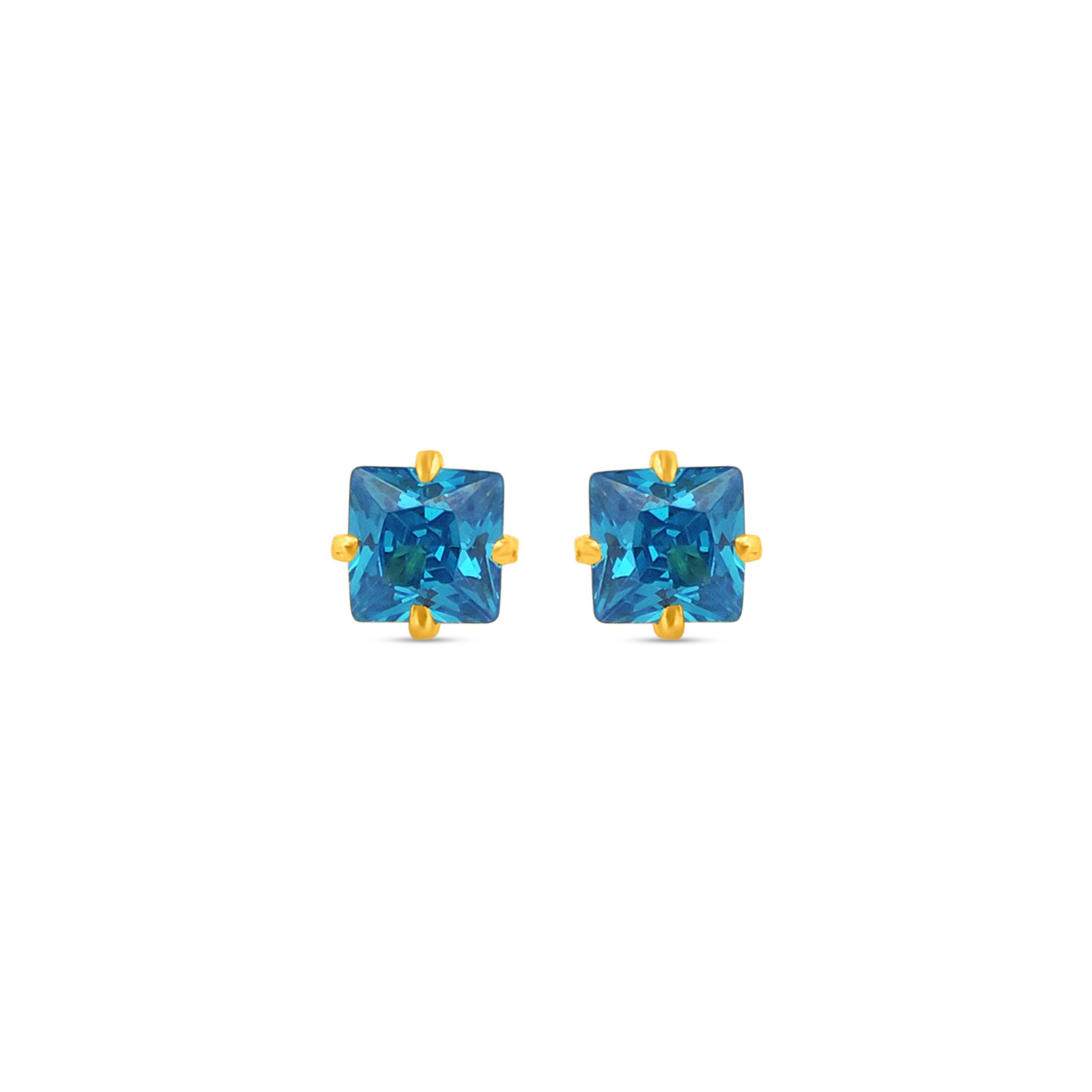 22K Gold Turquoise Stud Earrings