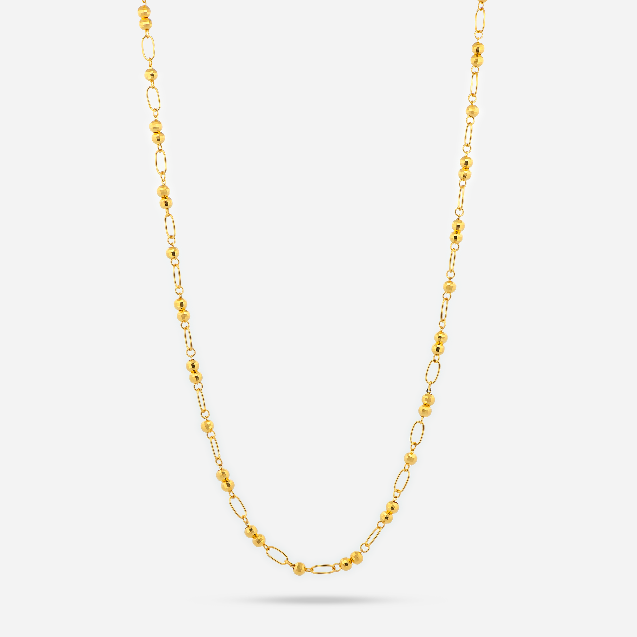 22k Gold Beaded Link Necklace