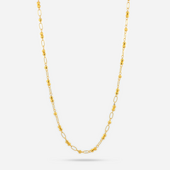 22k Gold Beaded Link Necklace