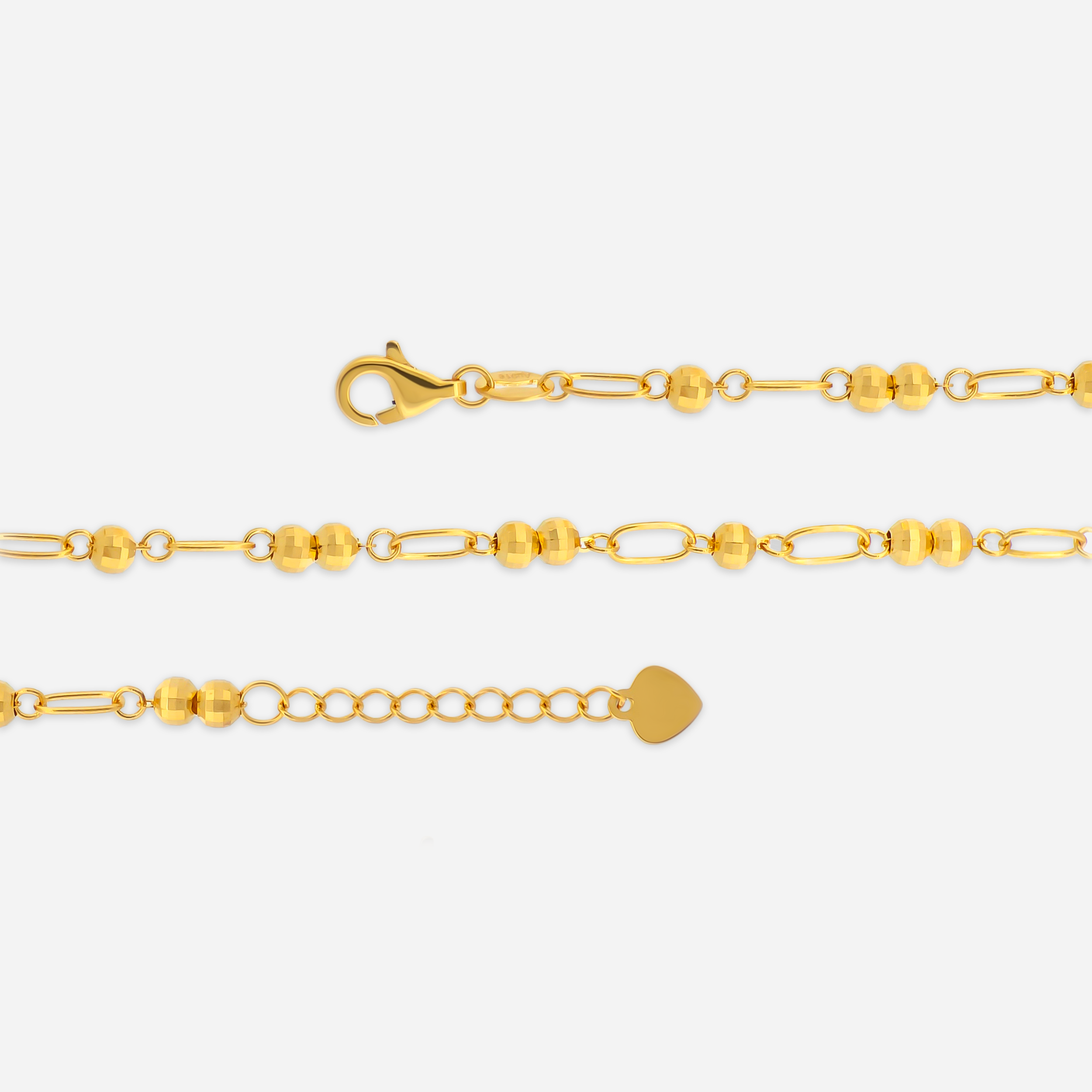 22k Gold Beaded Link Necklace