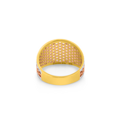 22K Gold Honeycomb Rose Ring