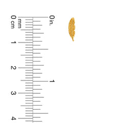 22K Gold Feather Stud Earrings