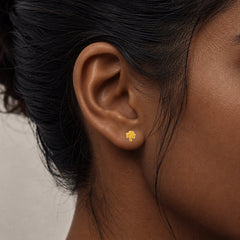 22K Gold Irish Shamrock Stud Earrings