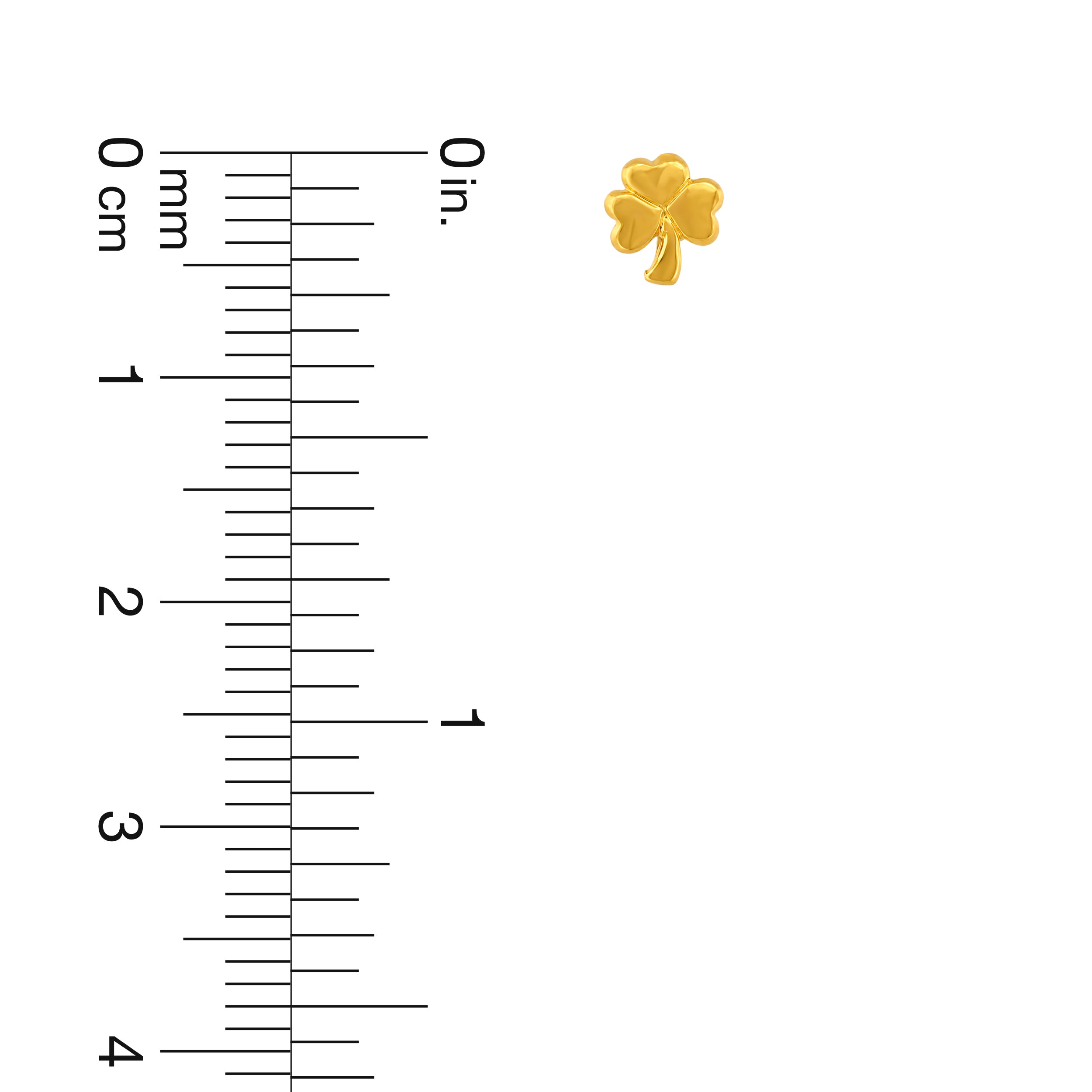 22K Gold Irish Shamrock Stud Earrings