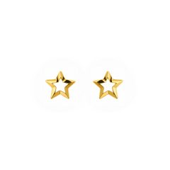 22K Gold Faceted Star Stud Earrings