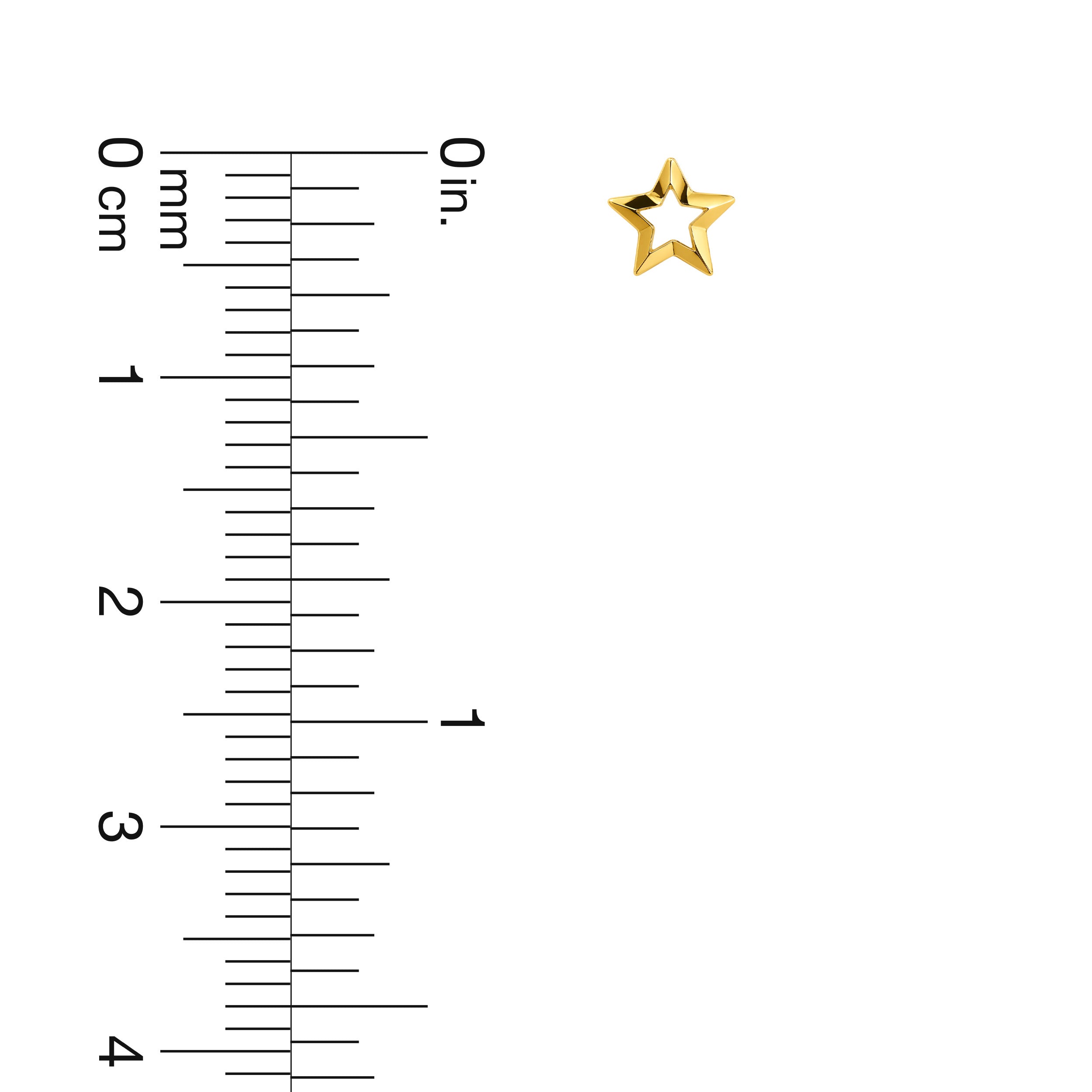 22K Gold Faceted Star Stud Earrings