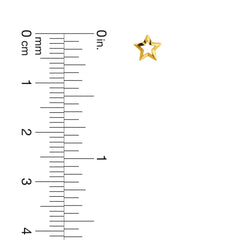 22K Gold Faceted Star Stud Earrings