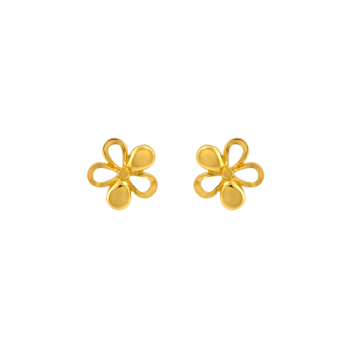 22K Gold Blooming Flower Stud Earrings