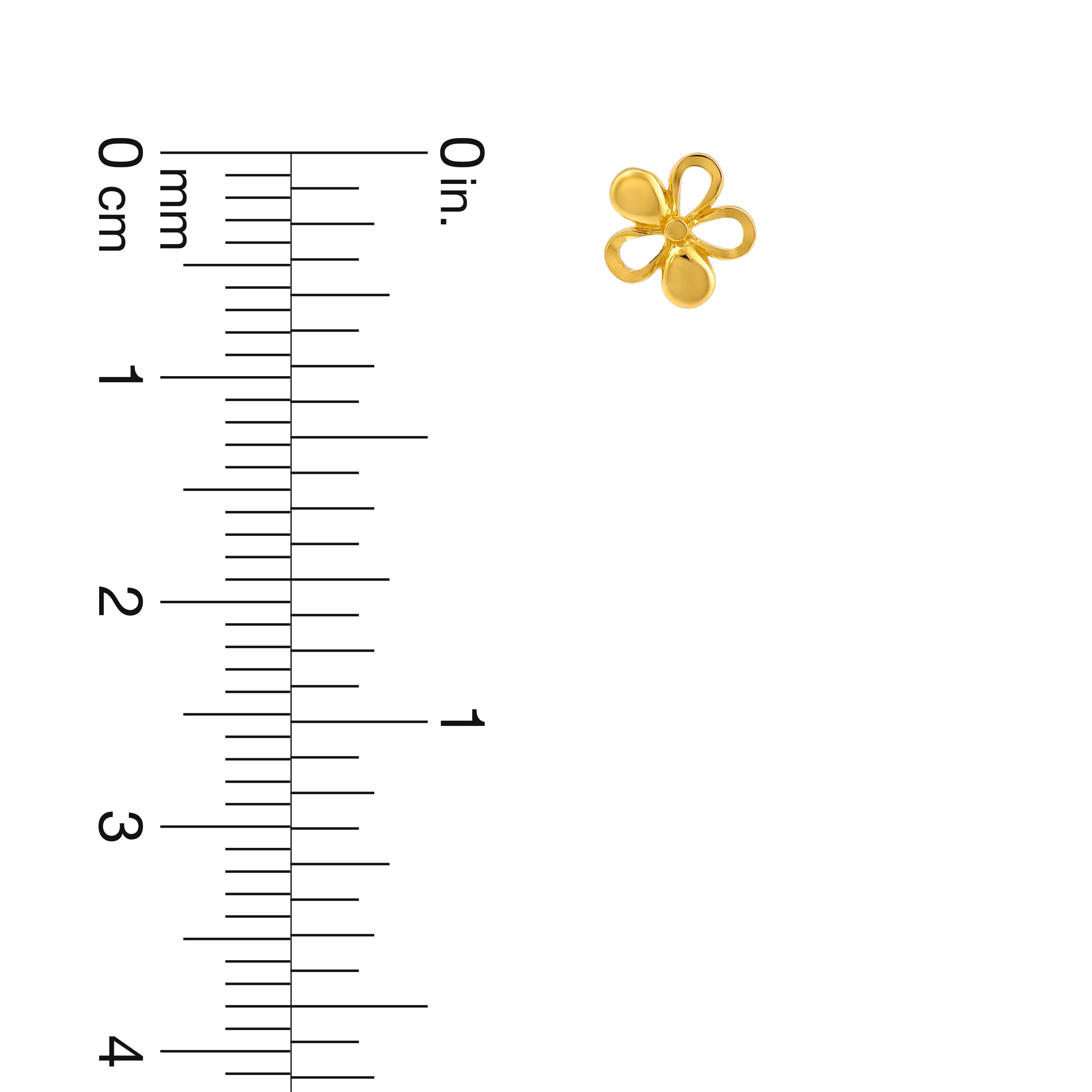 22K Gold Blooming Flower Stud Earrings