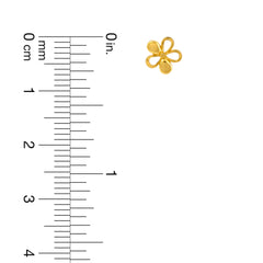 22K Gold Blooming Flower Stud Earrings