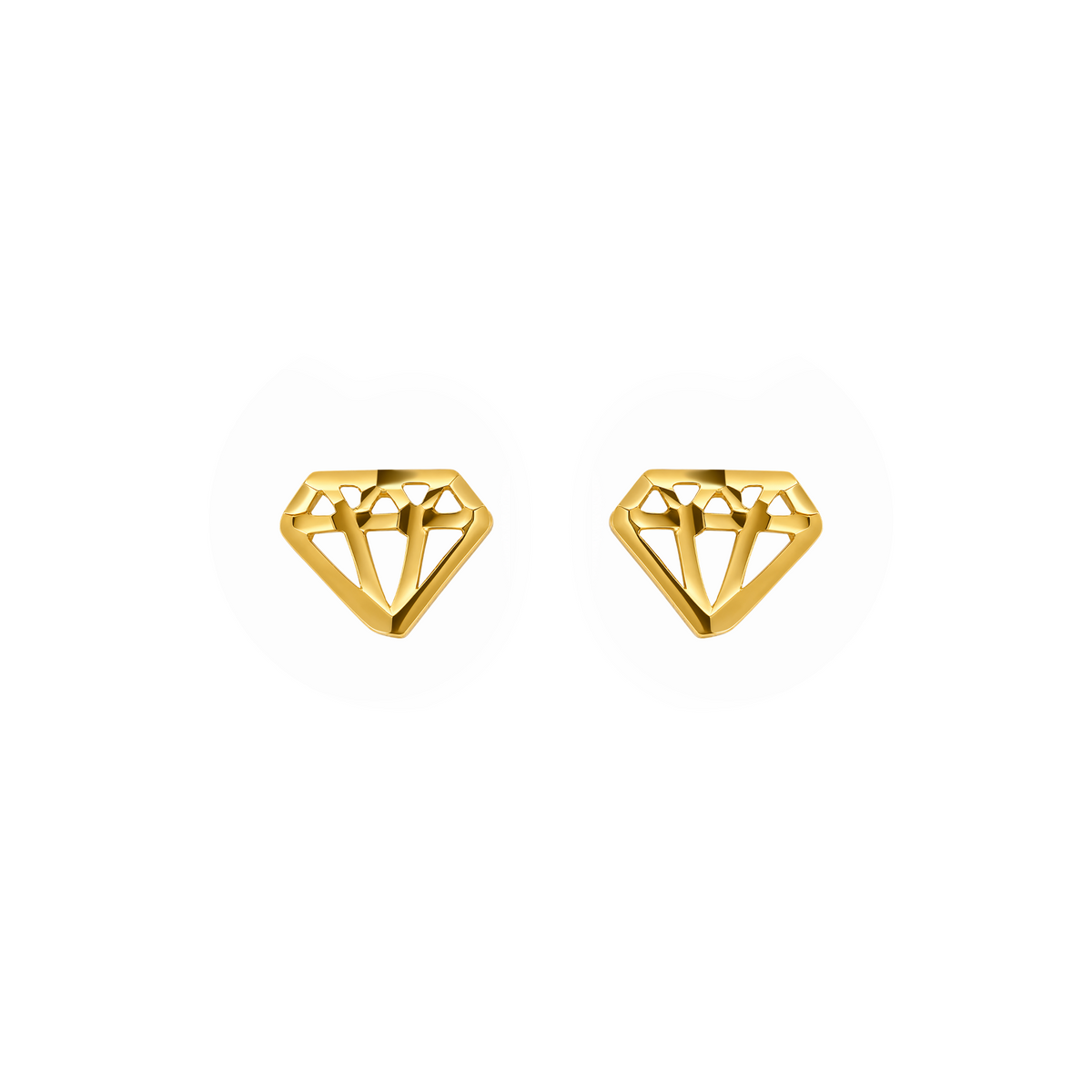 22K Gold Diamond Stud Earrings