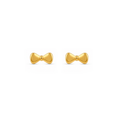 22K Gold Bow Stud Earrings