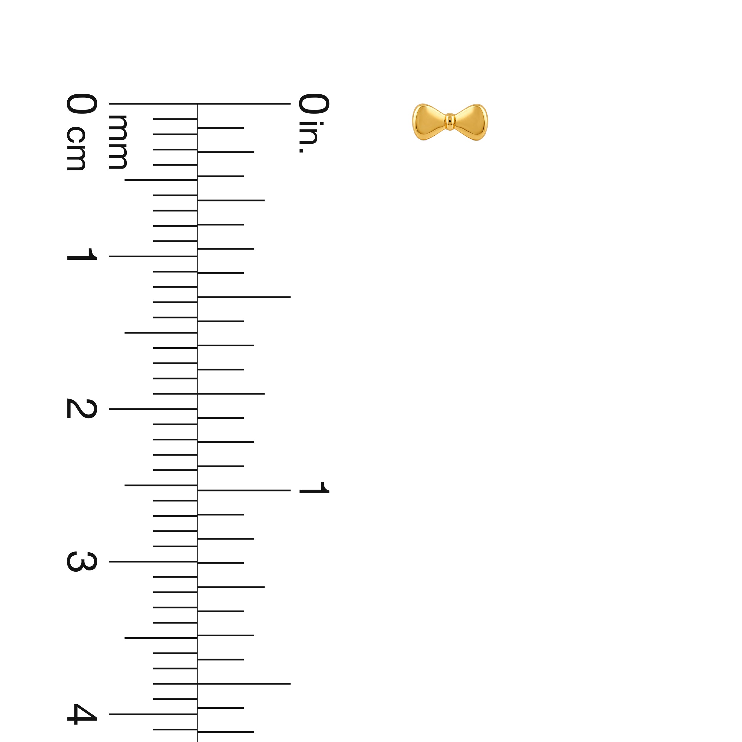 22K Gold Bow Stud Earrings