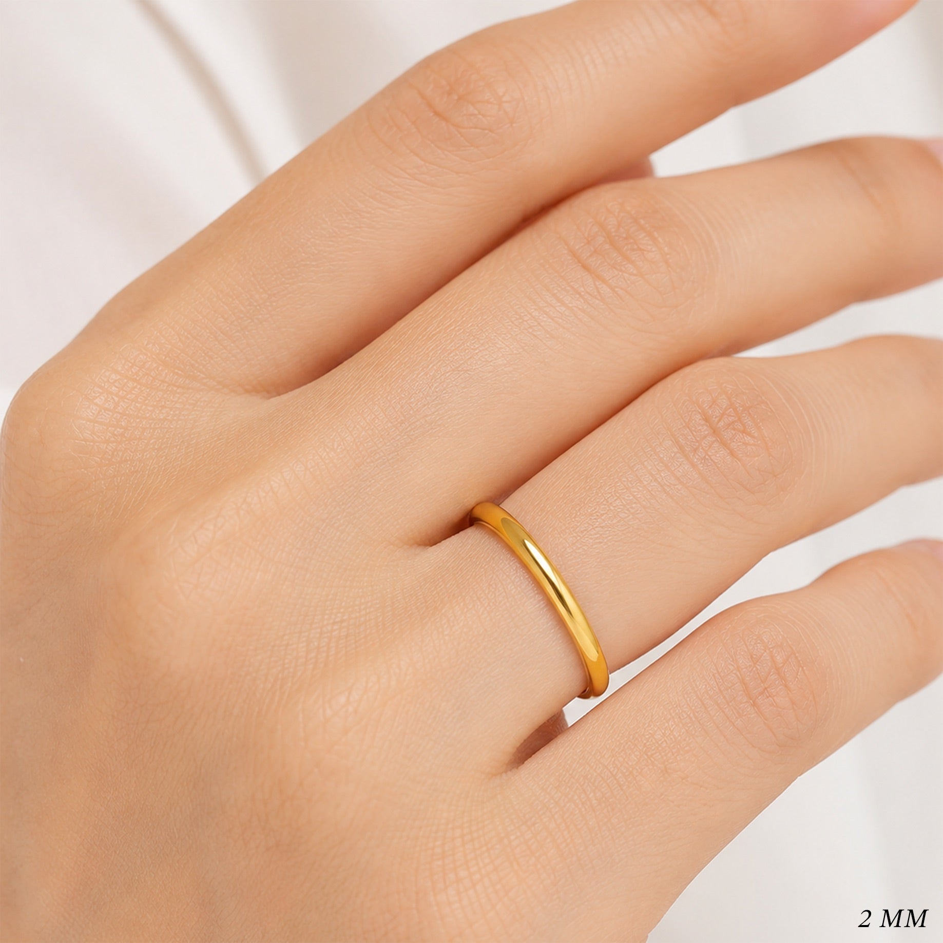 22K Gold Dome Wedding Band