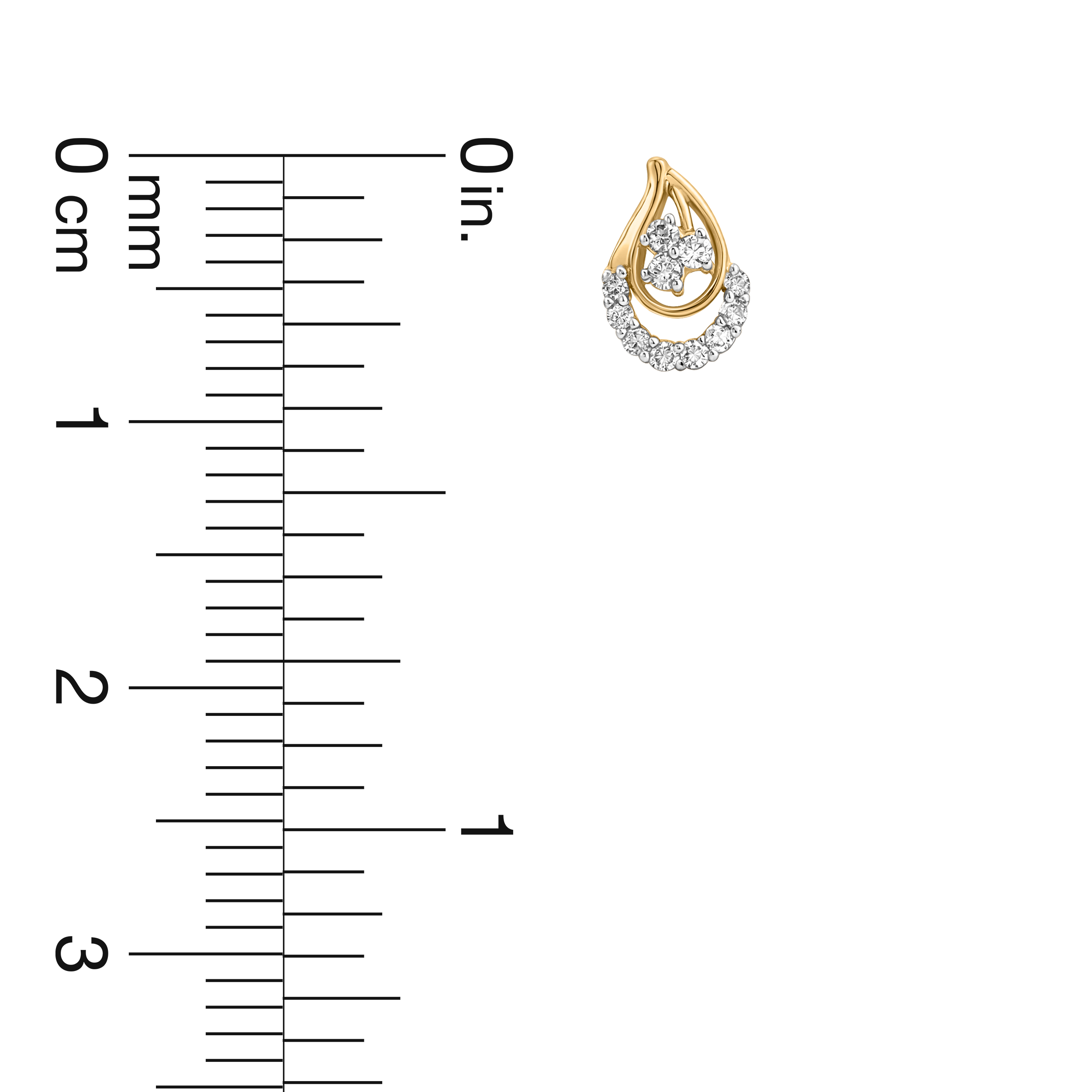 18K Gold Teardrop Halo Diamond Nose Pin