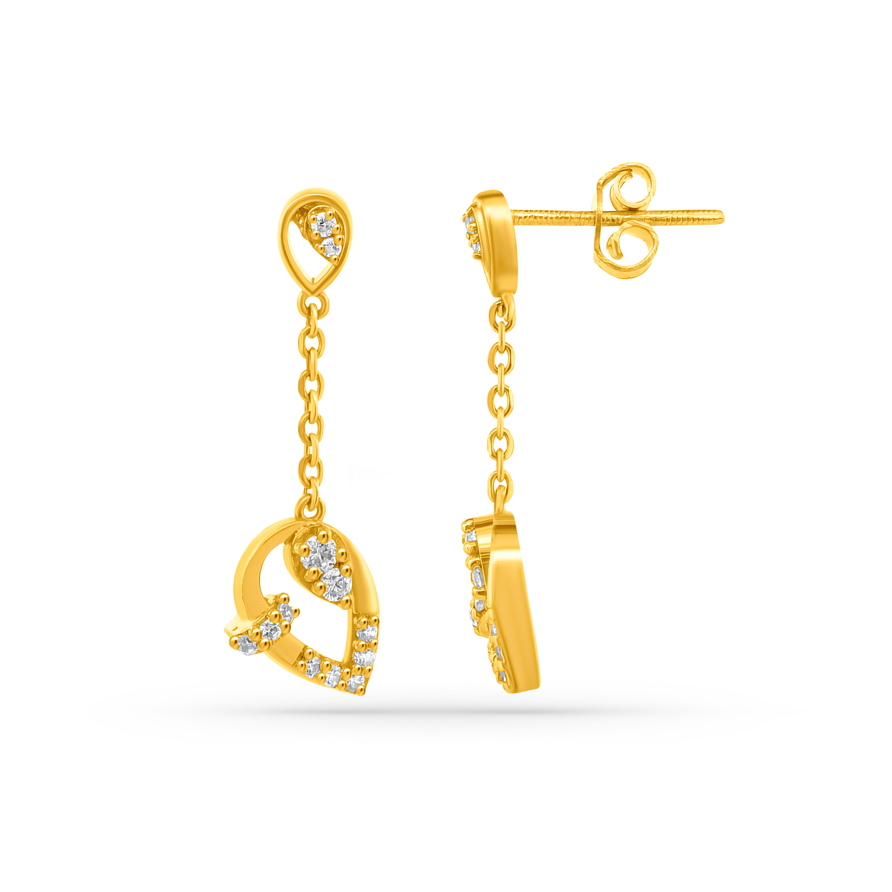 22K Gold Layered Necklace & Earrings Set