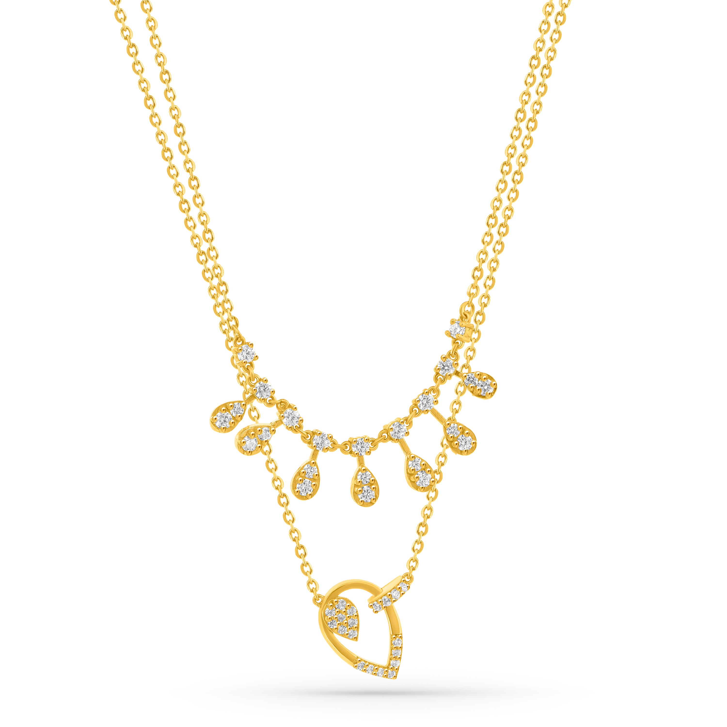 22K Gold Layered Necklace & Earrings Set