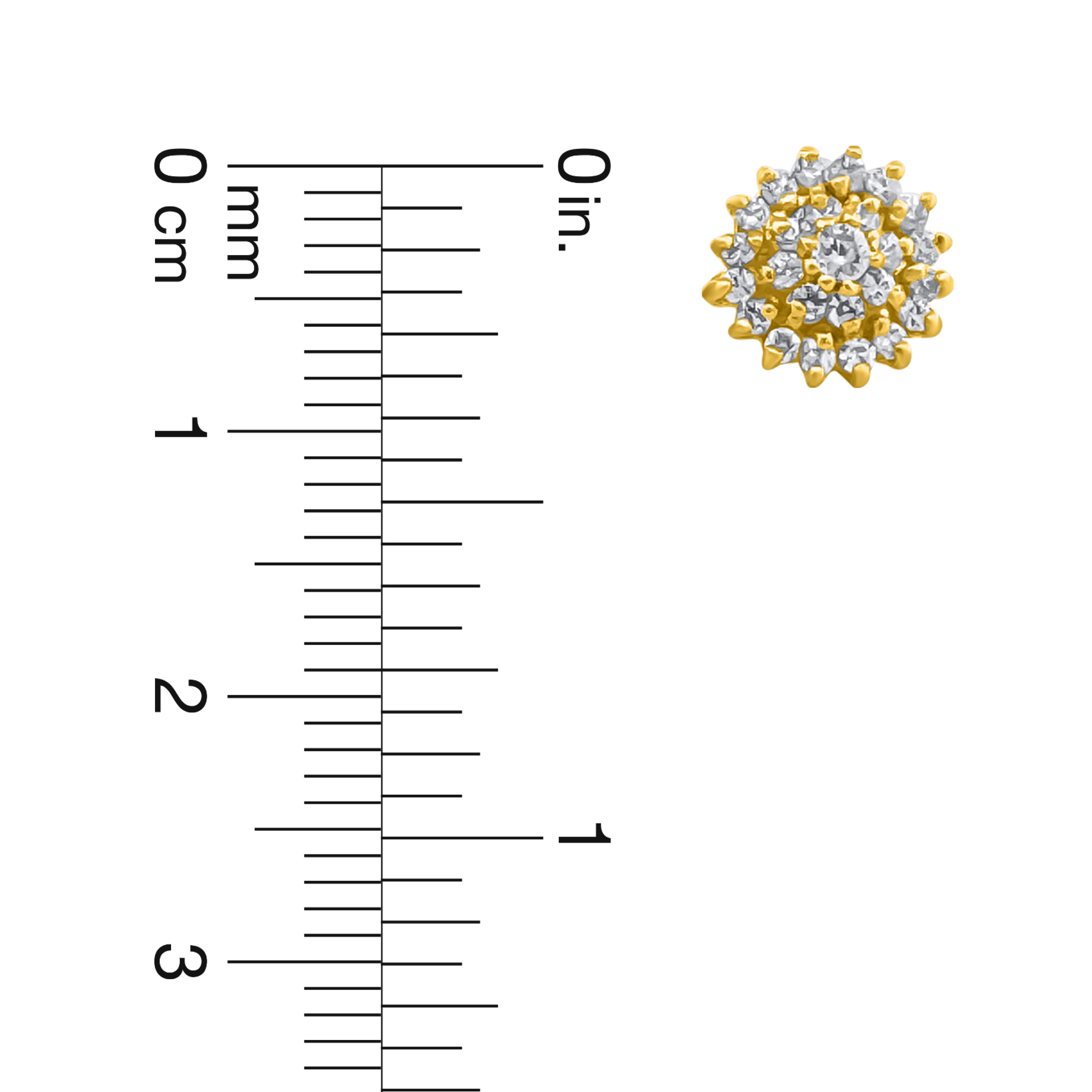 22K Gold Floral Stud Earrings