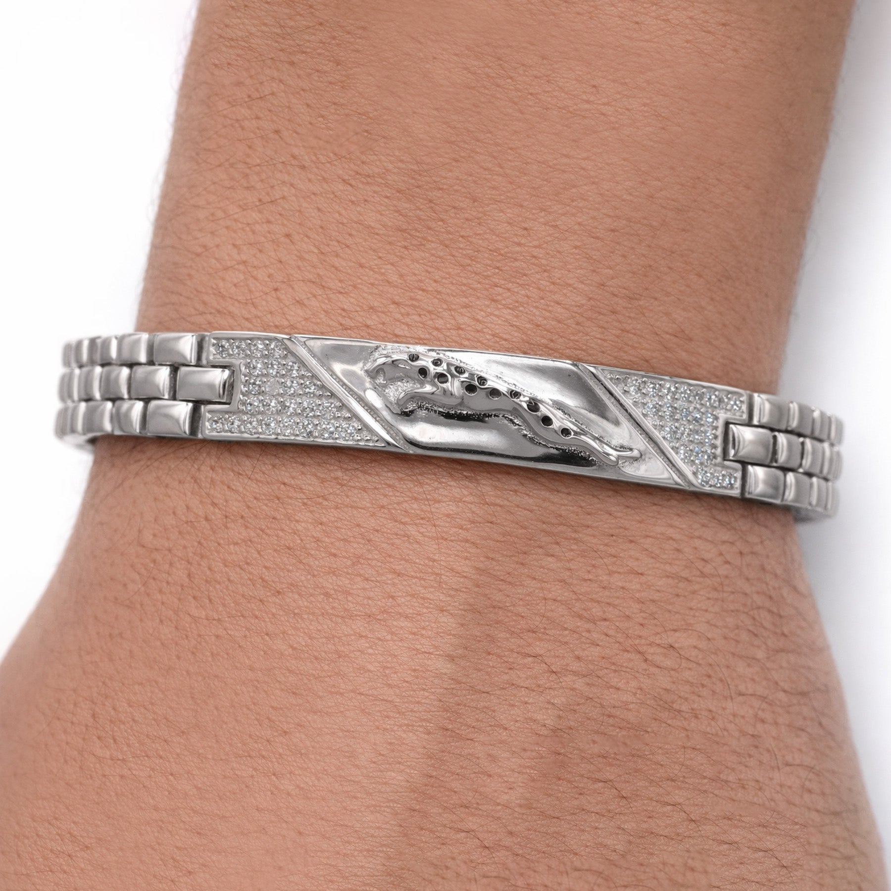 Silver Jaguar Link Bracelet