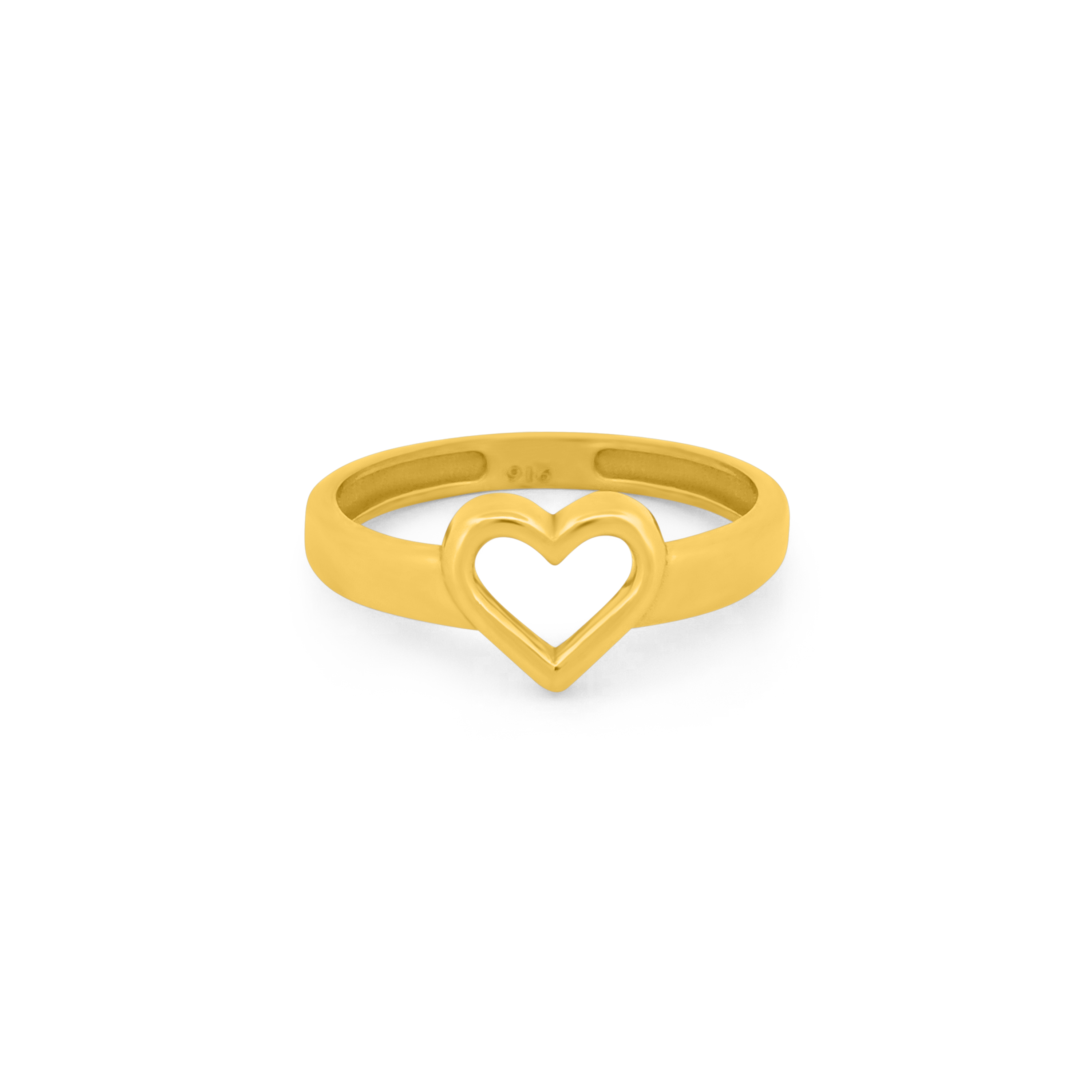 22K Gold Minimalist Heart Ring