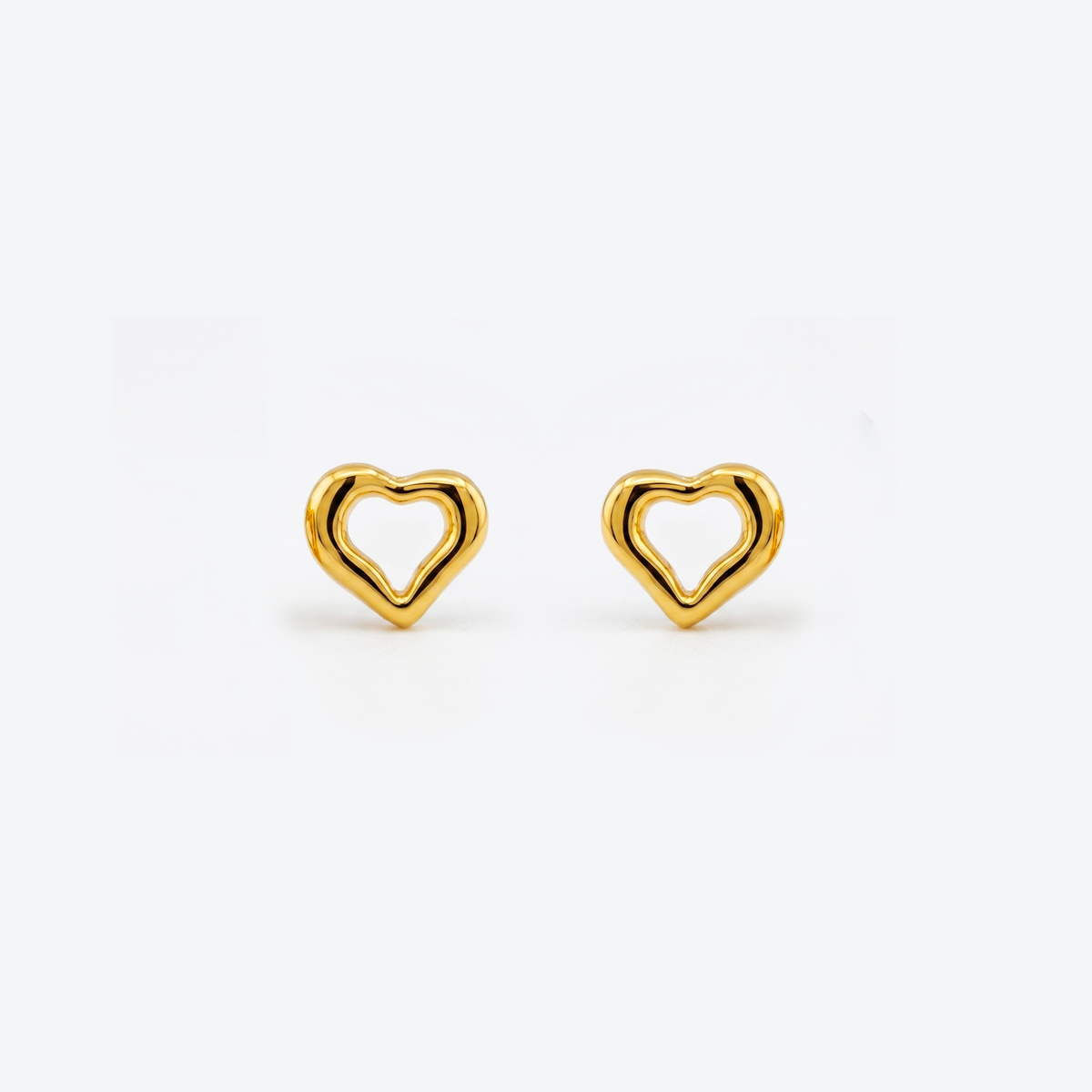 22K Gold Mini Heart Stud Earrings