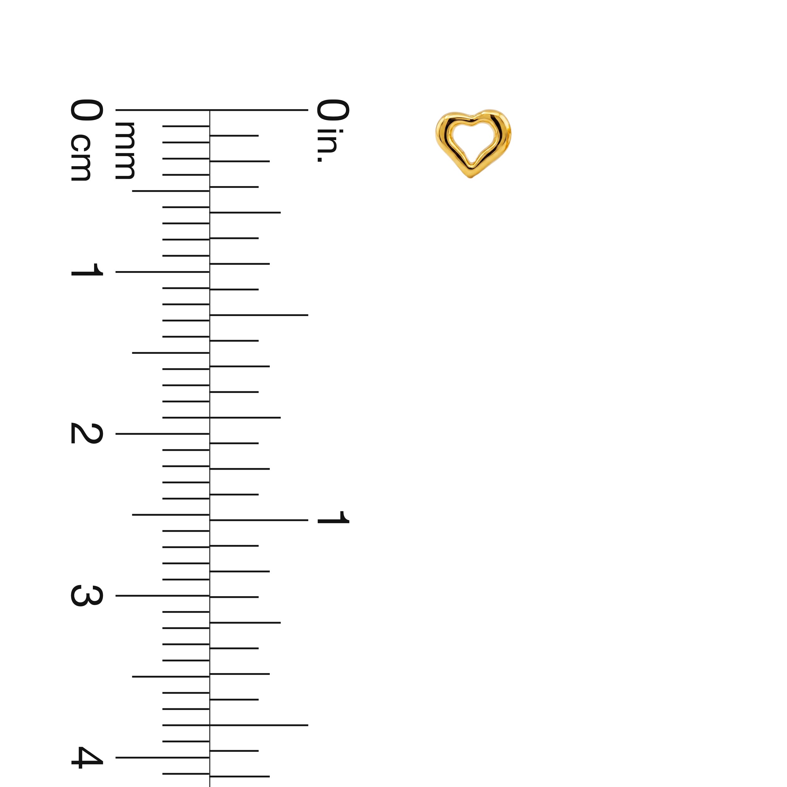 22K Gold Mini Heart Stud Earrings