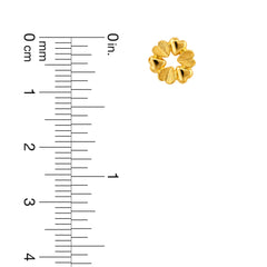 22K Gold Heart Petal Floweral Stud Earrings