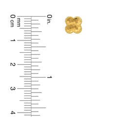 22K Gold 3D Clover Stud Earrings